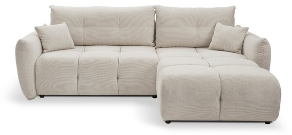 Masseno Narożnik MODA z funkcją spania i pojemnikiem na pościel Narozniki L, Rozkładana sofa - Beżowy, NORDIC TAUPE