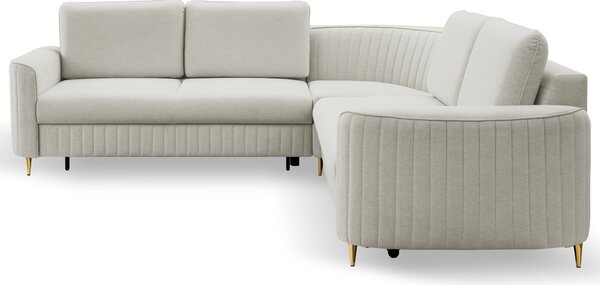 Masseno Narożnik VELA z funkcją spania i pojemnikiem na pościel Narozniki L, Rozkładana sofa - Jasnoszary, CASTEL 80