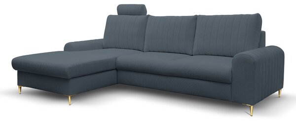 Masseno Narożnik VERONA z funkcją spania i pojemnikiem na pościel Narozniki L, Rozkładana sofa - Niebieski, LOFT 14