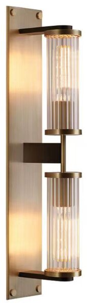 Girona – duży kinkiet ścienny 70 cm metal i kryształ złoty, mosiądz
