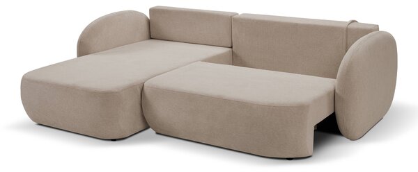 Masseno Narożnik AMICO z funkcją spania i pojemnikiem na pościel Narozniki L, Rozkładana sofa - Beżowy, ARAGON 14