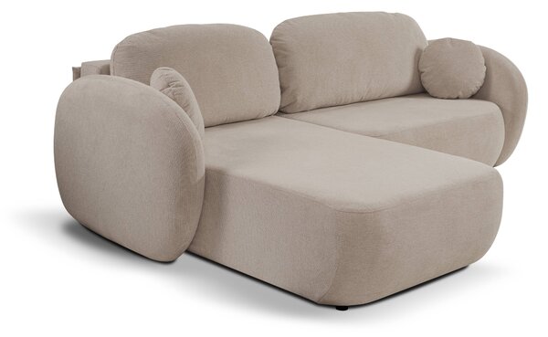 Masseno Narożnik AMICO z funkcją spania i pojemnikiem na pościel Narozniki L, Rozkładana sofa - Beżowy, ARAGON 14