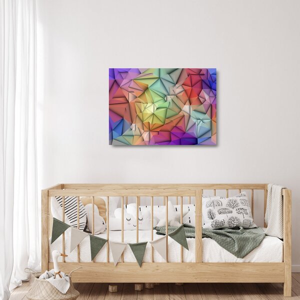 Obraz na szkle - Abstrakcja wielokątna (70x50 cm)