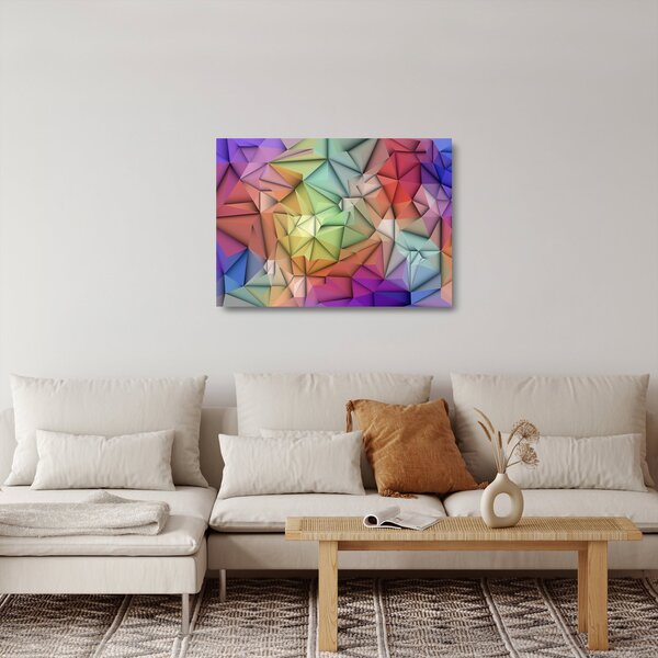 Obraz na szkle - Abstrakcja wielokątna (70x50 cm)