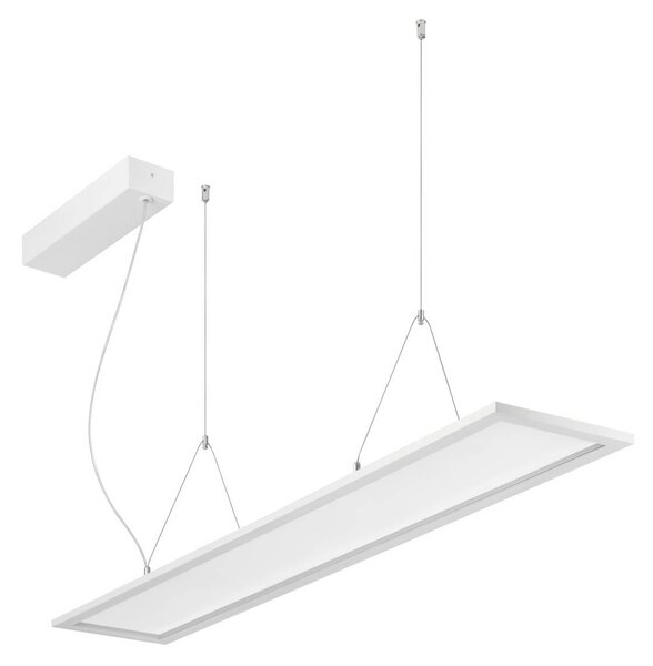 BRUMBERG Lampa wisząca LED Adara 119,5 cm, włącznik/wyłącznik, 2CCT,, biały / opal, biuro, aluminium