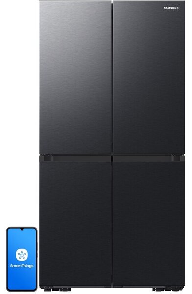 Lodówka SAMSUNG RF65DG960EB1EO Side by Side AI No Frost 183cm Grafitowa stal Podajnik wody Kostkarka