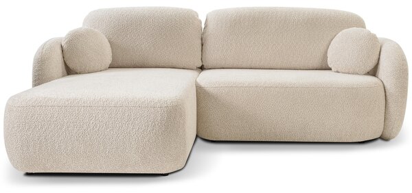 Masseno Narożnik AMICO z funkcją spania i pojemnikiem na pościel Narozniki L, Rozkładana sofa - Beżowy, ABRIAMO 3