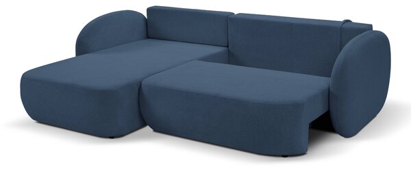 Masseno Narożnik AMICO z funkcją spania i pojemnikiem na pościel Narozniki L, Rozkładana sofa - Granatowy, ARAGON 79