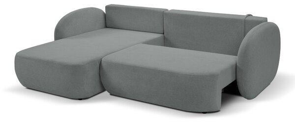 Masseno Narożnik AMICO z funkcją spania i pojemnikiem na pościel Narozniki L, Rozkładana sofa - Szary, ARAGON 93
