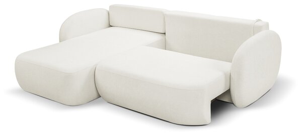 Masseno Narożnik AMICO z funkcją spania i pojemnikiem na pościel Narozniki L, Rozkładana sofa - Kremowy, SICURO 60