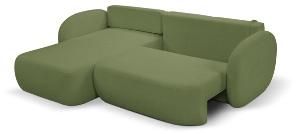 Masseno Narożnik AMICO z funkcją spania i pojemnikiem na pościel Narozniki L, Rozkładana sofa - Zielony, SICURO 20