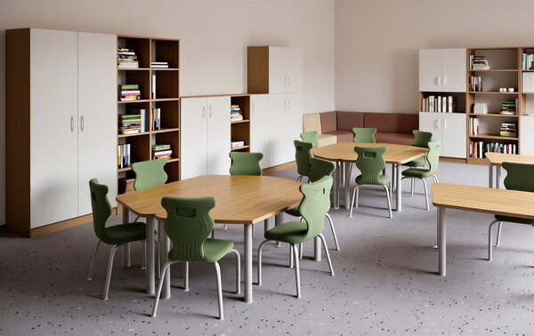 Jednodrzwiowa szafka biurowa na klucz Simple z półkami, 80x40x120,5 cm, index 80-3P-1F3