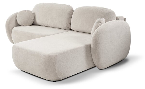 Masseno Narożnik AMICO z funkcją spania i pojemnikiem na pościel Narozniki L, Rozkładana sofa - Kremowy, ARAGON 03