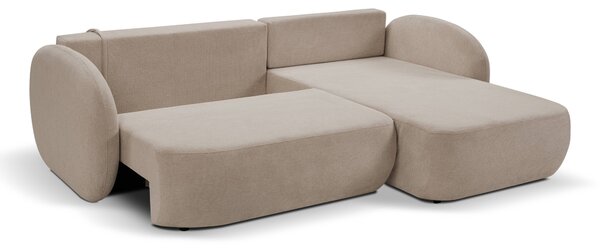 Masseno Narożnik AMICO z funkcją spania i pojemnikiem na pościel Narozniki L, Rozkładana sofa - Beżowy, ARAGON 14