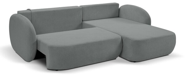 Masseno Narożnik AMICO z funkcją spania i pojemnikiem na pościel Narozniki L, Rozkładana sofa - Szary, ARAGON 93