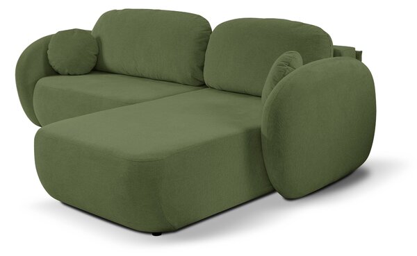 Masseno Narożnik AMICO z funkcją spania i pojemnikiem na pościel Narozniki L, Rozkładana sofa - Oliwkowy, ARAGON 39