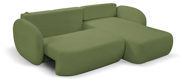 Masseno Narożnik AMICO z funkcją spania i pojemnikiem na pościel Narozniki L, Rozkładana sofa - Zielony, SICURO 20
