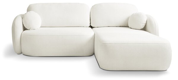 Masseno Narożnik AMICO z funkcją spania i pojemnikiem na pościel Narozniki L, Rozkładana sofa - Kremowy, SICURO 60