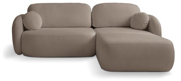 Masseno Narożnik AMICO z funkcją spania i pojemnikiem na pościel Narozniki L, Rozkładana sofa - Brązowy, SICURO 45