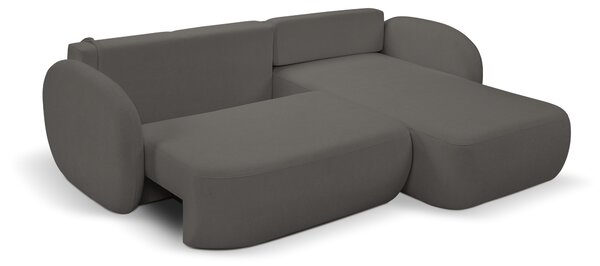 Masseno Narożnik AMICO z funkcją spania i pojemnikiem na pościel Narozniki L, Rozkładana sofa - Grafitowy, SICURO 80