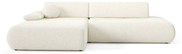 Masseno Narożnik DELTA z funkcją spania i pojemnikiem na pościel Narozniki L, Rozkładana sofa - Kremowy, PUENTE 03