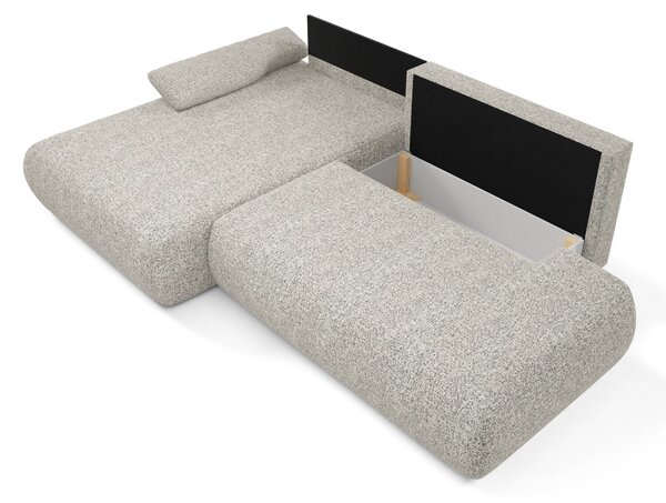 Masseno Narożnik DELTA z funkcją spania i pojemnikiem na pościel Narozniki L, Rozkładana sofa - Szary, PUENTE 11