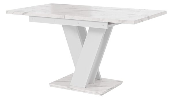 MebleMWM Stół rozkładany MASIV | 120-160x80 | Biały marmur