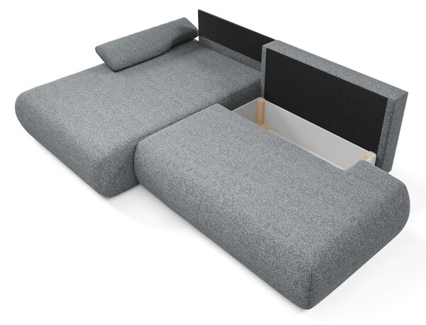 Masseno Narożnik DELTA z funkcją spania i pojemnikiem na pościel Narozniki L, Rozkładana sofa - Szary, PUENTE 94
