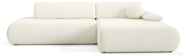 Masseno Narożnik DELTA z funkcją spania i pojemnikiem na pościel Narozniki L, Rozkładana sofa - Kremowy, PUENTE 03