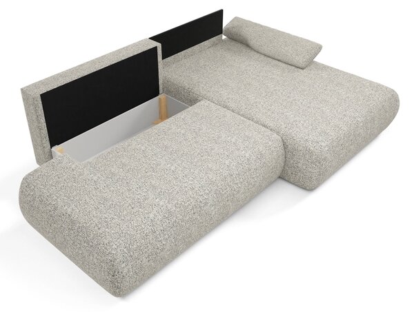 Masseno Narożnik DELTA z funkcją spania i pojemnikiem na pościel Narozniki L, Rozkładana sofa - Szary, PUENTE 11
