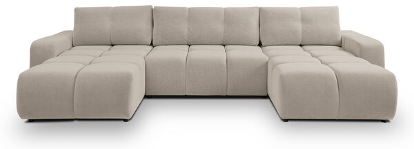 Masseno Narożnik DUCA z funkcją spania i pojemnikiem na pościel Narozniki U, Rozkładana sofa - Beżowy, CURIO 11