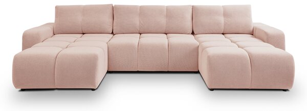 Masseno Narożnik DUCA z funkcją spania i pojemnikiem na pościel Narozniki U, Rozkładana sofa - Różowy, CURIO 60