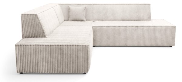 Masseno Narożnik TESSO z funkcją spania i pojemnikiem na pościel Narozniki L, Rozkładana sofa - Kremowy, TILIA 01