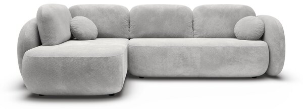 Masseno Narożnik AMICO z funkcją spania i pojemnikiem na pościel Narozniki L, Rozkładana sofa - Jasnoszary, EGON 07