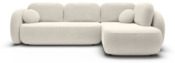 Masseno Narożnik AMICO z funkcją spania i pojemnikiem na pościel Narozniki L, Rozkładana sofa - Kremowy, EGON 22