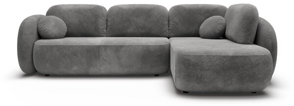 Masseno Narożnik AMICO z funkcją spania i pojemnikiem na pościel Narozniki L, Rozkładana sofa - Szary, EGON 13