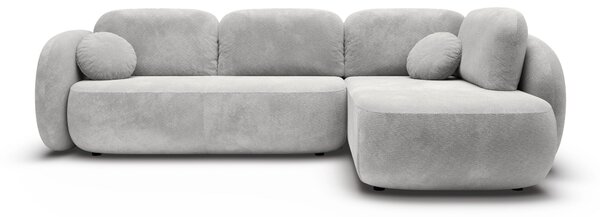 Masseno Narożnik AMICO z funkcją spania i pojemnikiem na pościel Narozniki L, Rozkładana sofa - Jasnoszary, EGON 07