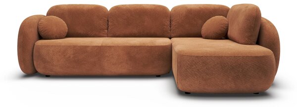 Masseno Narożnik AMICO z funkcją spania i pojemnikiem na pościel Narozniki L, Rozkładana sofa - Miedziany, EGON 42