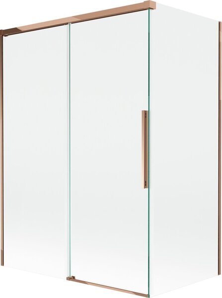 Mexen Rox parawan nawannowy 2-skrzydłowy rozsuwany 120 + 70 x 150 cm, transparent, różowe złoto - 8C9-120-070-60-00