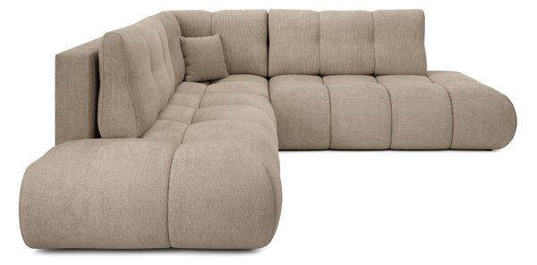 Masseno Narożnik DUCA z funkcją spania i pojemnikiem na pościel Narozniki L, Rozkładana sofa - Szary, FLOW 01