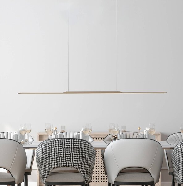 PURE Lampa wisząca Surface, możliwość ściemniania, brązowy / mosiężny, salon / jadalnia, aluminium, nowoczesny