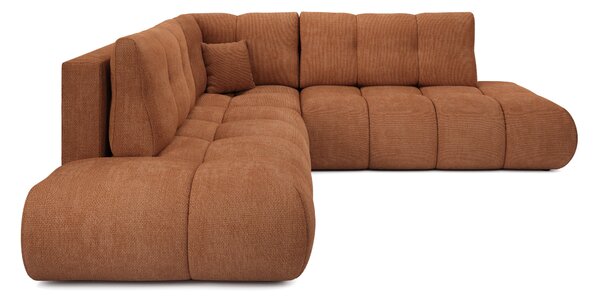 Masseno Narożnik DUCA z funkcją spania i pojemnikiem na pościel Narozniki L, Rozkładana sofa - Ceglasty, FLOW 09