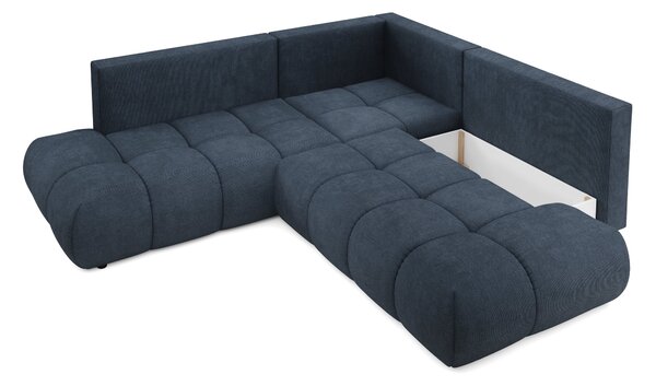 Masseno Narożnik DUCA z funkcją spania i pojemnikiem na pościel Narozniki L, Rozkładana sofa - Granatowy, FLOW 22