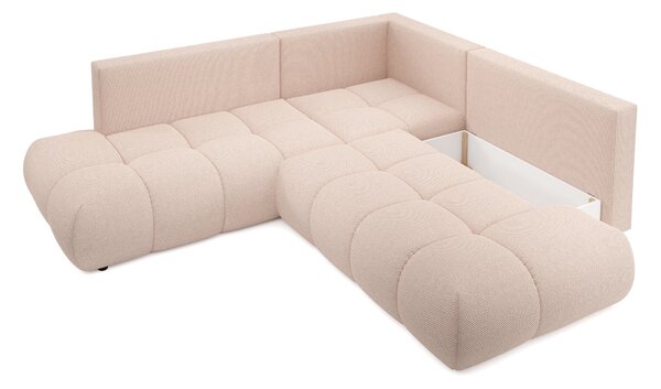 Masseno Narożnik DUCA z funkcją spania i pojemnikiem na pościel Narozniki L, Rozkładana sofa - Pomarańczowy, CURIO 60