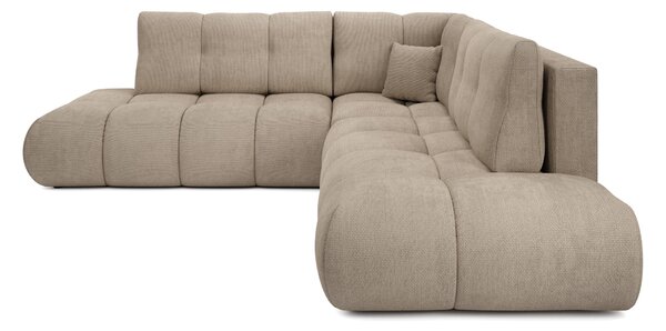 Masseno Narożnik DUCA z funkcją spania i pojemnikiem na pościel Narozniki L, Rozkładana sofa - Szary, FLOW 01