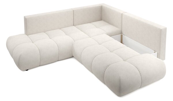 Masseno Narożnik DUCA z funkcją spania i pojemnikiem na pościel Narozniki L, Rozkładana sofa - Grafitowy, PERFECT HARMONY 02