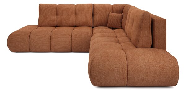 Masseno Narożnik DUCA z funkcją spania i pojemnikiem na pościel Narozniki L, Rozkładana sofa - Ceglasty, FLOW 09