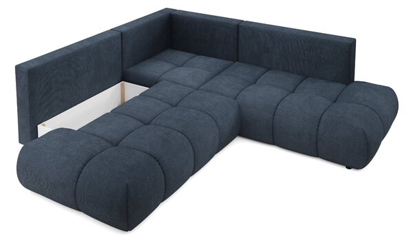 Masseno Narożnik DUCA z funkcją spania i pojemnikiem na pościel Narozniki L, Rozkładana sofa - Granatowy, FLOW 22
