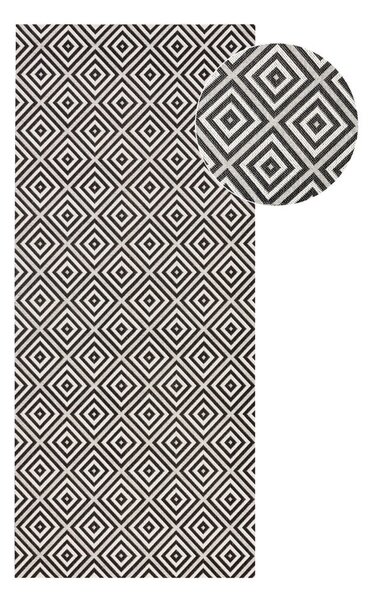 Czarno-biały chodnik odpowiedni na zewnątrz NORTHRUGS Karo, 80x200 cm