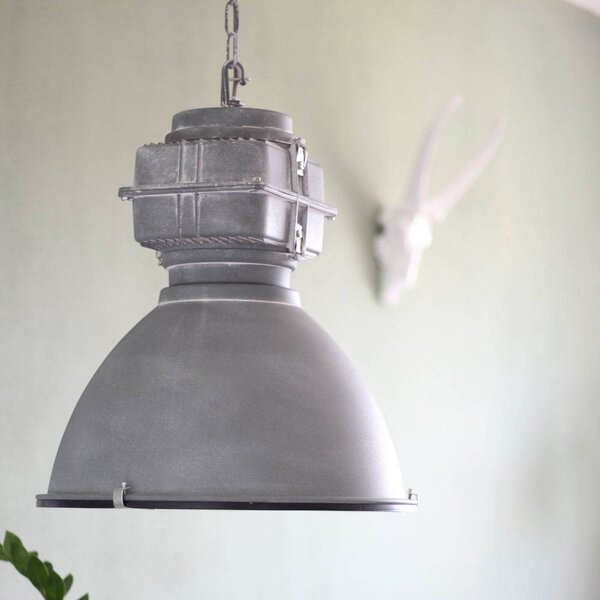 Steinhauer Lampa wisząca Mexlite Densi, możliwość ściemniania, aluminiowy / szary / cynkowy, salon / jadalnia, metal, industrialny